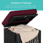 Best Choice Products Set of 2 Wicker Ottomans, Additional Seating, Side Table - Image 3