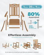 Ciokea Oversized Outdoor Rocking Chairs Set of 2, 380lbs Heavy-Duty Large Patio - Image 8
