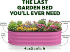Plant & Plot Galvanized Raised Garden Beds Outdoor // 4×2×1 ft Planter Raised - Image 4