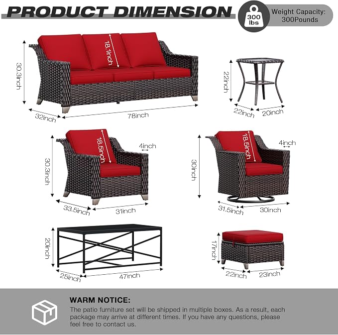 Joyside Wicker Patio Furniture Sets, 4 Pieces Upgraded Large Size Outdoor - Image 2