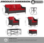 Joyside Wicker Patio Furniture Sets, 7 Pieces Upgraded Large Size Outdoor - Image 2