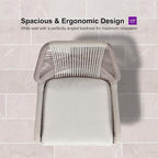 PURPLE LEAF Patio Bar Stool Counter Height Set of 2 Outdoor Rattan Chairs - Image 4