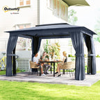 Outsunny 10' x 12' Outdoor Patio Gazebo, Heavy Duty Gazebo Canopy Shelter - Image 2