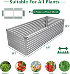 8x2x2FT Galvanized Raised Garden Bed Kit, Vegetable Plant Boxes-Rectangle Metal - Image 2