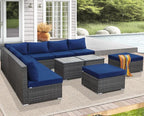 NICESOUL 11 Piece High-End Outdoor Furniture Set, 29.3'' High Back XL Big Size - Image 3