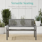 Best Choice Products Outdoor Bench 2-Person Metal Steel Benches Furniture - Image 6