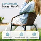 Amopatio Outdoor Dining Chairs Set of 4, Stackable Patio Chairs, Rattan Wicker - Image 4