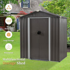 Vongrasig Outdoor Storage Shed, 6 x 4 FT Outside Metal Garden Shed - Image 6