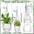 Maxcheck 4 Pcs Self Watering Hanging Planters Indoor Gift 6.5'' 4.5'' Hanging - Image 2