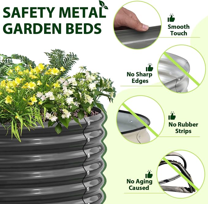 A ANLEOLIFE 3-Pack 12X3X1.5ft & 81x81x18 in Deep Root Galvanized Raised Garden - Image 6