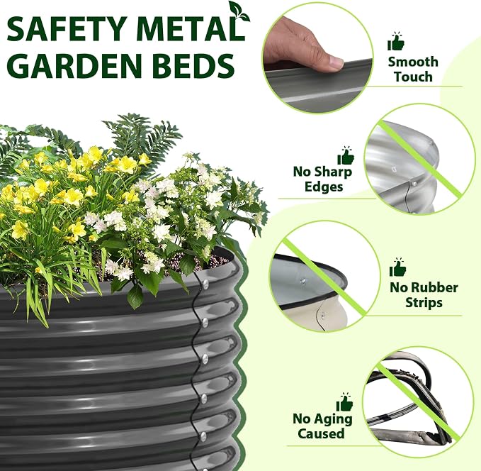 A ANLEOLIFE 6-Pack 4X4 & 6X3 & 6X2 Deep Root Galvanized Raised Garden Beds - Image 6