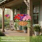 4 Pack 14 Inch Hanging Baskets for Plants Outdoor Metal Hanging Planter Hanging - Image 6