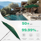 JEAREY 6.5x10 ft Rectangular Patio Umbrellas Rectangle Outdoor Umbrella - Image 5