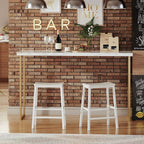 HOOBRO Bar Stools, 23.6 Inch Saddle Stools, Kitchen Counter Seat - Image 4