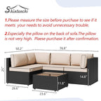 Shintenchi 5 Pieces Outdoor Patio Sectional Sofa Couch, Patio Conversation Sets - Image 5
