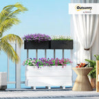 Outsunny Railing Planter Box, Hanging Flower Pots - Image 2