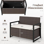 RELAX4LIFE Wicker Outdoor Bench - Image 3