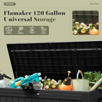 Flamaker Resin Deck Box 120 Gallon Waterproof Large Outdoor Indoor Storage Box - Image 5