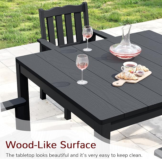 Stoog 5 Pieces Patio Dining Sets, All-Weather HIPS Material & Aluminum Frame - Image 6
