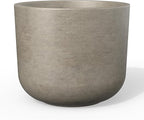 Kante Round Concrete Planter, 9 Inch Dia Classic Style Large Plant Pot by Kante
