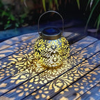 2 Pack Outdoor Solar Hanging Lantern Lights Metal LED Decorative Lamp - Image 7