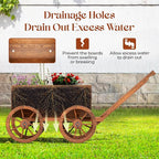 Wood Wagon Planter for Outdoor Balcony Decor - Image 4