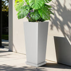 24" Tall White Planters for Outdoor Plants Set of 2, Large Flower Pots Planters - Image 6