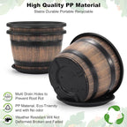 Quarut Large Plastic 3 Pack16 inch Plant Pots, Whiskey Barrel Planters - Image 3