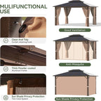 Aoxun 10'x12' Hardtop Gazebo, Aluminum Frame Permanent Pavilion - Image 6