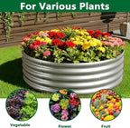 zizin 2 Pcs Round 4x4x1ft Raised Garden Bed Kit Metal Planter Box - Image 5
