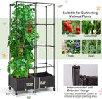 Giantex Raised Garden Bed with Tomato Cages, 67” Adjustable Height, Self - Image 5