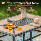 PHI VILLA 7 Piece Patio Dining Set, 6 Swivel Patio Chairs - Image 6