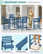 SERWALL 5-Piece Adirondack Bar Chair Set, HDPE Adirondack Barstools - Image 5