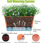 Window Box Planter 6 Pcs, 12.6 Inches Self Watering Rectangle Flower Plant Pots - Image 2