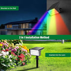 Solar Spot Lights Outdoor with 7 Lighting Modes RGB, 2 Pack Solar Color - Image 8