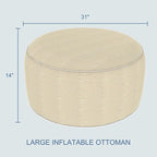 LVTXIII Indoor/Outdoor Extra Large Inflatable Ottoman Pouf D31 x H14 Inch - Image 3