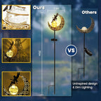 Fairy Garden Solar Lights Outdoor Moon Stakes, Waterproof Outdoor Metal Decor - Image 3