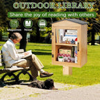 Outdoor Library Outdoor Book Box Storage Wooden Cabinet Little Literature Box - Image 7