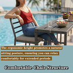 3Pcs Outdoor Patio Bar Set, Metal Pub Height Bistro Table Set - Image 3