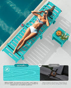 SERWALL Outdoor Chaise Lounge Set of 2, All-Weather HDPE Pool Lounge Chairs - Image 9