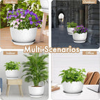 12 Inch Wide Water Ripples Flower Pots - Image 6