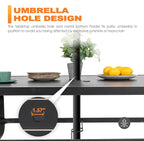 NUU GARDEN Outdoor 61" x 37" Rectangle Dining Table - Image 7