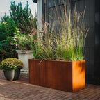 Corten Steel Corner Metal Planter Box L36 x W12 x D16 Rusted Garden Steel - Image 6