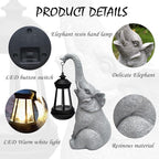 Elephant Solar Garden Statues, Resin Elephant Figurine Decorations - Image 6