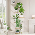 Bamworld White Plant Stand Indoor 6 Tier Metal Plant Shelf by Bamworld