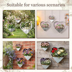 3 Pcs 3 Size Heart Metal Hanging Planter Indoor Outdoor, 13.4" 10.6" 7" Large - Image 6