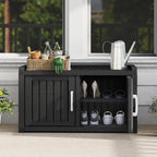 2-Tier Storage Bench, Waterproof UV-Resistant Outdoor Shoe Storage Cabinet - Image 8