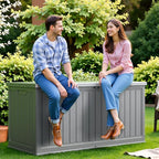 Flamaker Resin Deck Box 270 Gallon, Waterproof Imitation-Wood Lockable Storage - Image 8