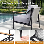 4 Pieces Outdoor Sofa Conversation Set, 4 Seats Couch Set - Image 3