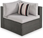 Merax 7-Piece Outdoor Wicker Sectional Sofa Set, Modular Rattan Conversation Set - Image 9
